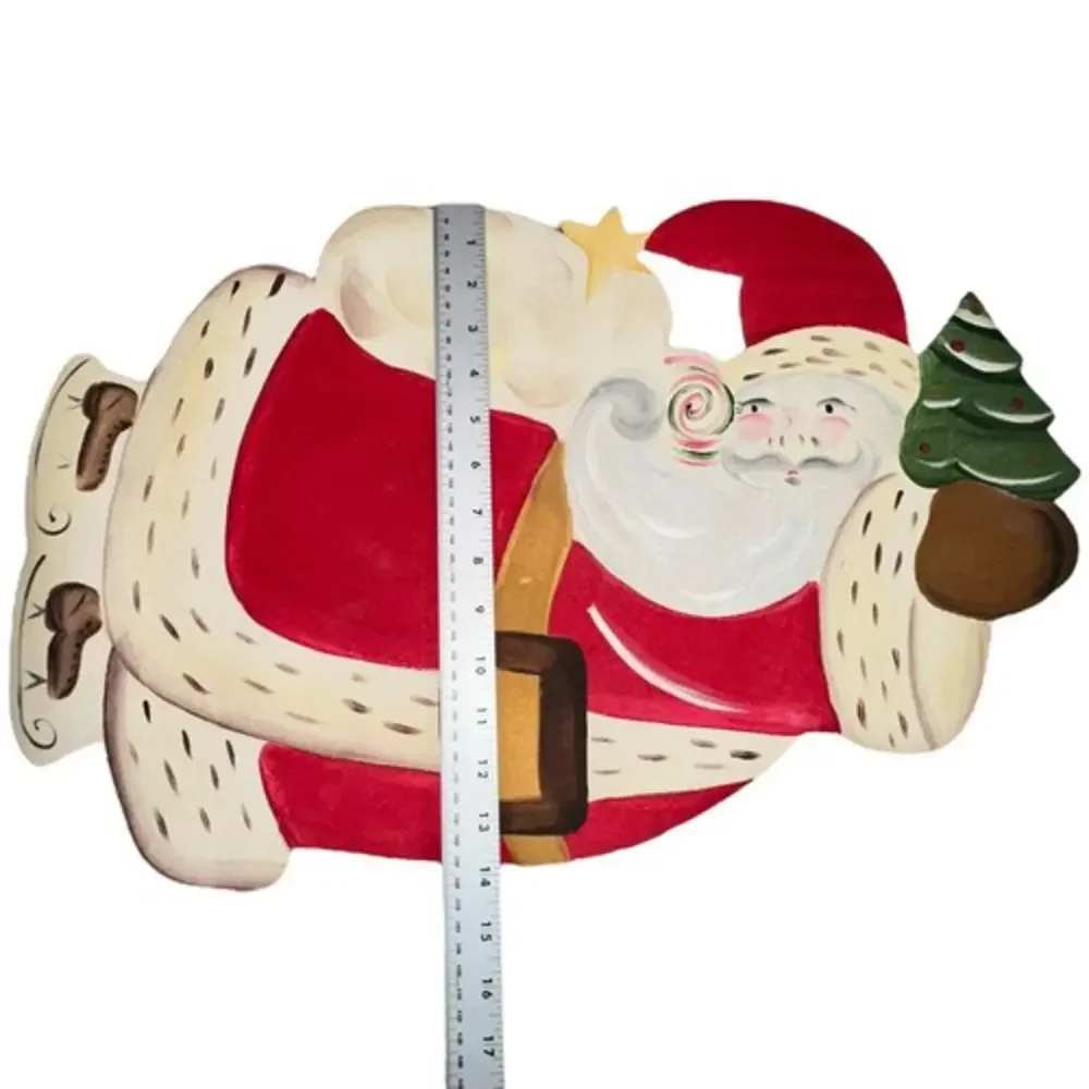 Set of 2‎ - Vintage 2002 Carole Shiber Large Flying Santa Pair of Placemats EUC